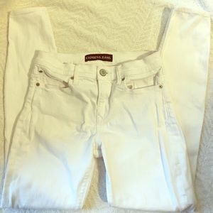 Express jean leggings, white, mid rise, size 4